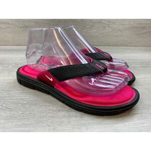 Nike Comfort Footbed Flip Flop Sandals Pink Black Women's 8 Athletic Shoes